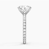 Oval Cut Moissanite Engagement Ring With Eternity Pave Band