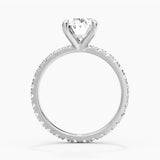 Oval Cut Moissanite Engagement Ring With Eternity Pave Band