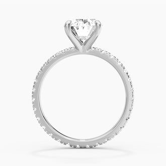Oval Cut Moissanite Engagement Ring With Eternity Pave Band