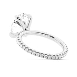 Oval Cut Moissanite Engagement Ring With Eternity Pave Band