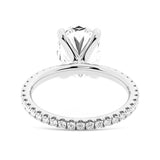 Oval Cut Moissanite Engagement Ring With Eternity Pave Band