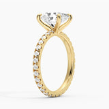 Oval Cut Moissanite Engagement Ring With Eternity Pave Band