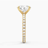 Oval Cut Moissanite Engagement Ring With Eternity Pave Band
