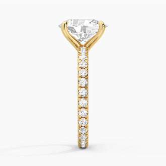 Oval Cut Moissanite Engagement Ring With Eternity Pave Band