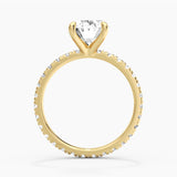 Oval Cut Moissanite Engagement Ring With Eternity Pave Band