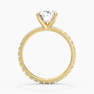 Oval Cut Moissanite Engagement Ring With Eternity Pave Band