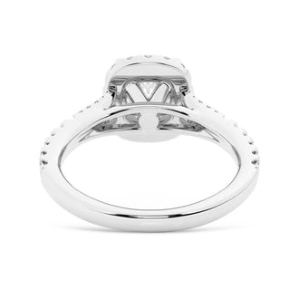 NEW Cushion Cut Split-Shank Moissanite Halo Engagement Ring