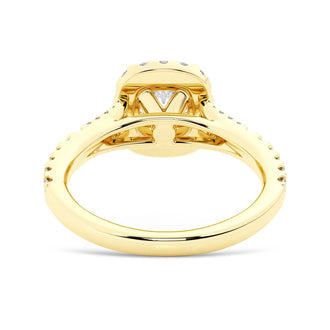 NEW Cushion Cut Split-Shank Moissanite Halo Engagement Ring