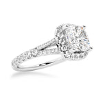 NEW Cushion Cut Split-Shank Halo Engagement Ring - MSBLUE Jewelry