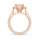 Oval Cut Split-Shank Halo Engagement Ring