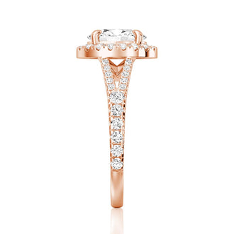 Oval Cut Split-Shank Halo Engagement Ring - MSBLUE JEWELRY