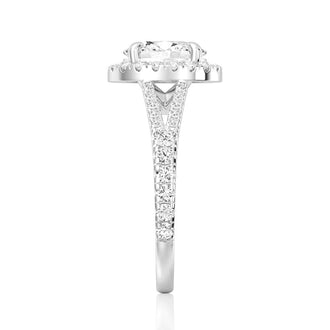 Oval Cut Split-Shank Halo Engagement Ring - MSBLUE JEWELRY