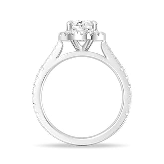 Oval Cut Split-Shank Halo Engagement Ring - MSBLUE JEWELRY