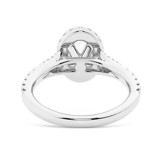 Oval Cut Split-Shank Halo Engagement Ring - MSBLUE Jewelry