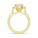 Oval Cut Split-Shank Halo Engagement Ring