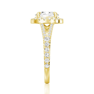 Oval Cut Split-Shank Halo Engagement Ring - MSBLUE JEWELRY