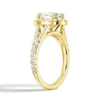 Oval Cut Split-Shank Halo Engagement Ring - MSBLUE JEWELRY