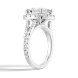 NEW Princess Cut Split-Shank Moissanite Halo Engagement Ring