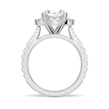 NEW Round Cut Split-Shank Moissanite Halo Engagement Ring