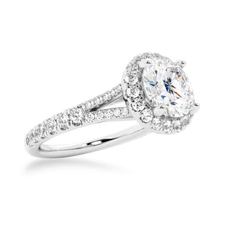 Round Cut Split-Shank Halo Engagement Ring - MSBLUE Jewelry