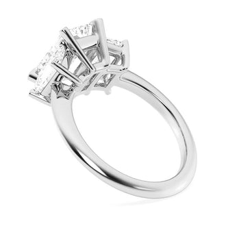 Emerald Cut Three Stone Engagement Ring - MSBLUE Jewelry