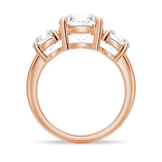 Round Cut Three Stone Engagement Ring - MSBLUE JEWELRY