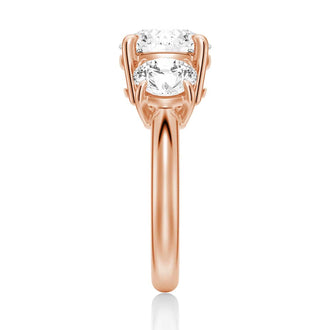 Round Cut Three Stone Engagement Ring - MSBLUE JEWELRY
