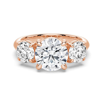 Round Cut Three Stone Engagement Ring - MSBLUE JEWELRY