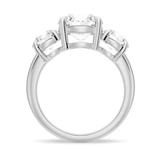 Round Cut Three Stone Engagement Ring - MSBLUE JEWELRY
