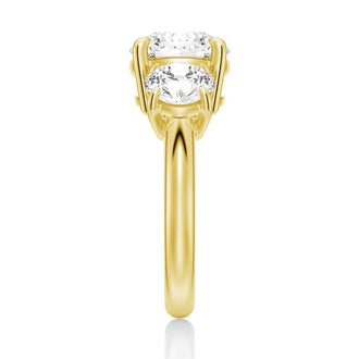 Round Cut Three Stone Engagement Ring - MSBLUE JEWELRY