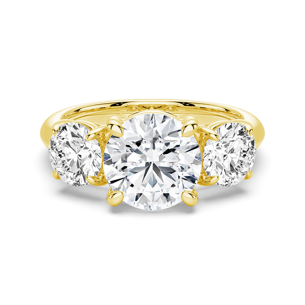 NEW Round Cut Three Stone Moissanite Engagement Ring