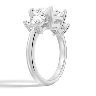 Princess Cut Three Stone Engagement Ring - MSBLUE JEWELRY