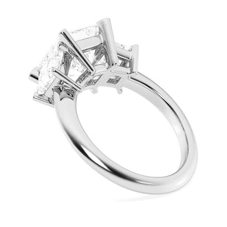 Princess Cut Three Stone Engagement Ring - MSBLUE Jewelry