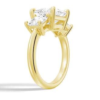 Princess Cut Three Stone Engagement Ring - MSBLUE JEWELRY