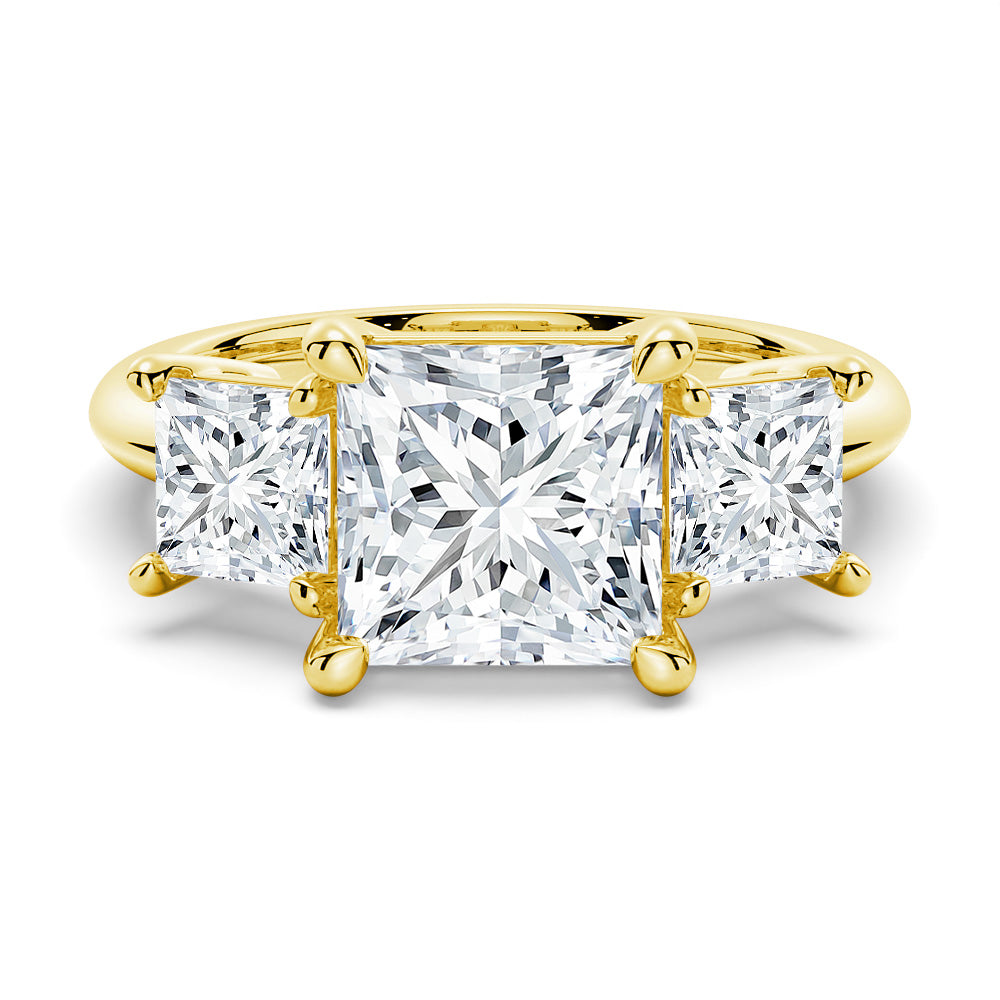 NEW Princess Cut Three Stone Moissanite Engagement Ring