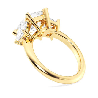 Princess Cut Three Stone Engagement Ring - MSBLUE Jewelry