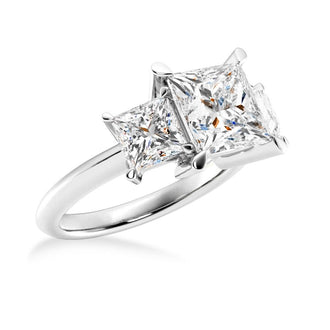 Princess Cut Three Stone Engagement Ring - MSBLUE Jewelry