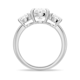 Oval Cut Three Stone Engagement Ring - MSBLUE JEWELRY