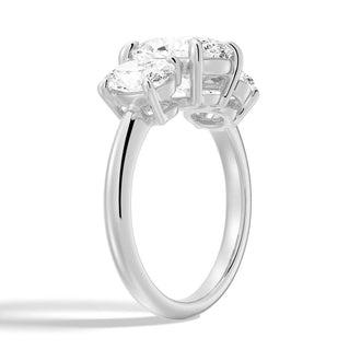 Oval Cut Three Stone Engagement Ring - MSBLUE JEWELRY