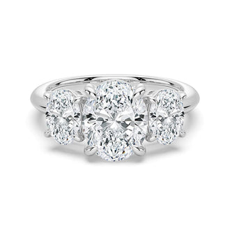 Oval Cut Three Stone Engagement Ring - MSBLUE JEWELRY