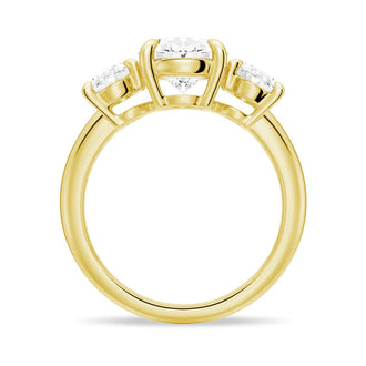 Oval Cut Three Stone Engagement Ring - MSBLUE JEWELRY