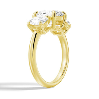 Oval Cut Three Stone Engagement Ring - MSBLUE JEWELRY