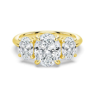 Oval Cut Three Stone Engagement Ring - MSBLUE JEWELRY
