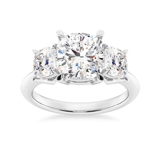 NEW Cushion Cut Three Stone Engagement Ring - MSBLUE Jewelry