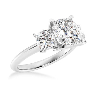 NEW Cushion Cut Three Stone Engagement Ring - MSBLUE Jewelry