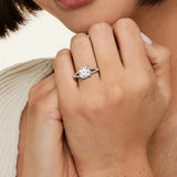 Cushion Cut Split Shank Moissanite Engagement Ring