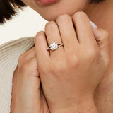Cushion Cut Split Shank Moissanite Engagement Ring