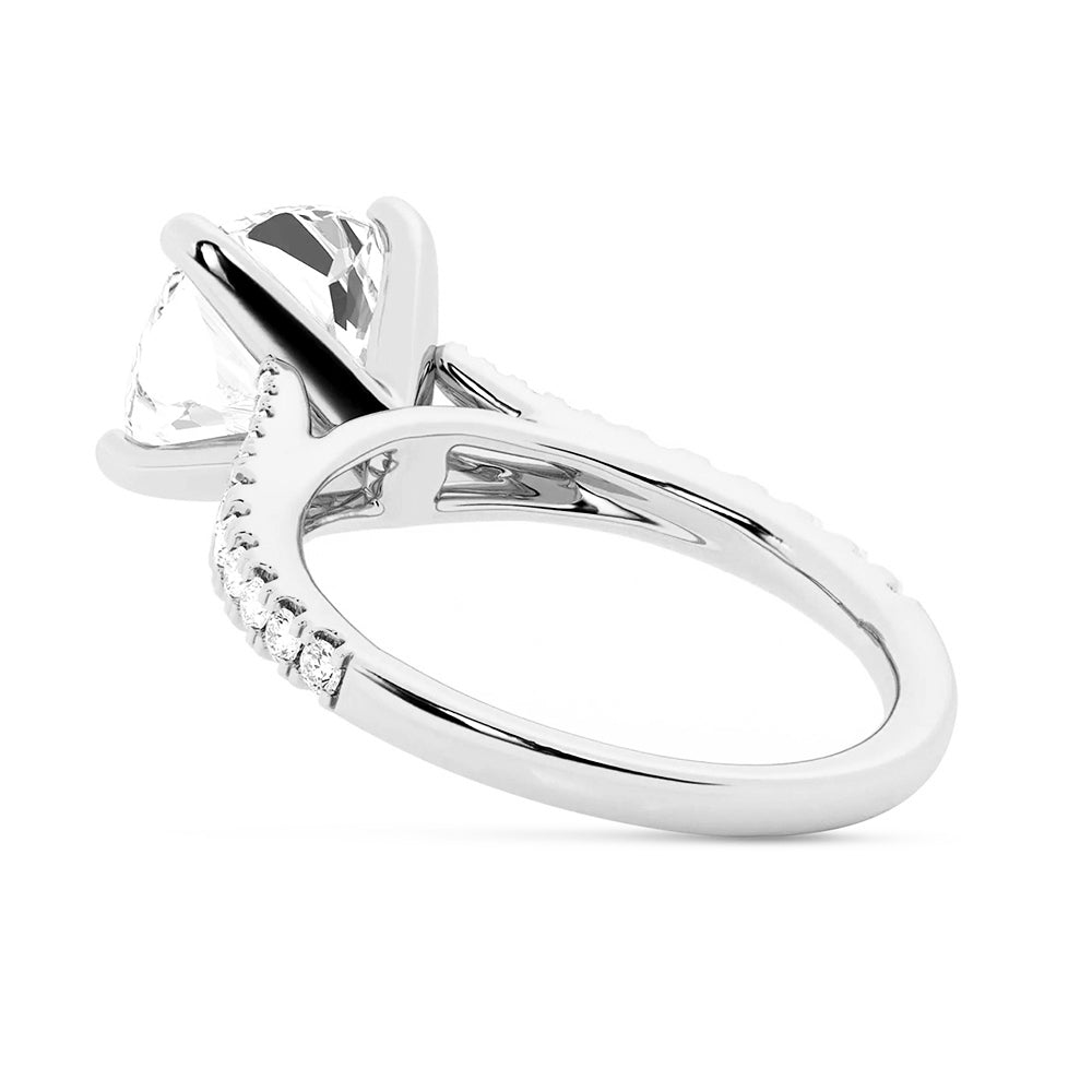 NEW Cushion Cut Split-Shank Moissanite Engagement Ring