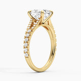 Cushion Cut Split Shank Moissanite Engagement Ring