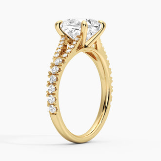 Cushion Cut Split Shank Moissanite Engagement Ring